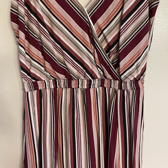 Maurices Women XS Stripe Sleeveless Strappy V-Neck Mid-Length Sundress - Picture 5 of 12